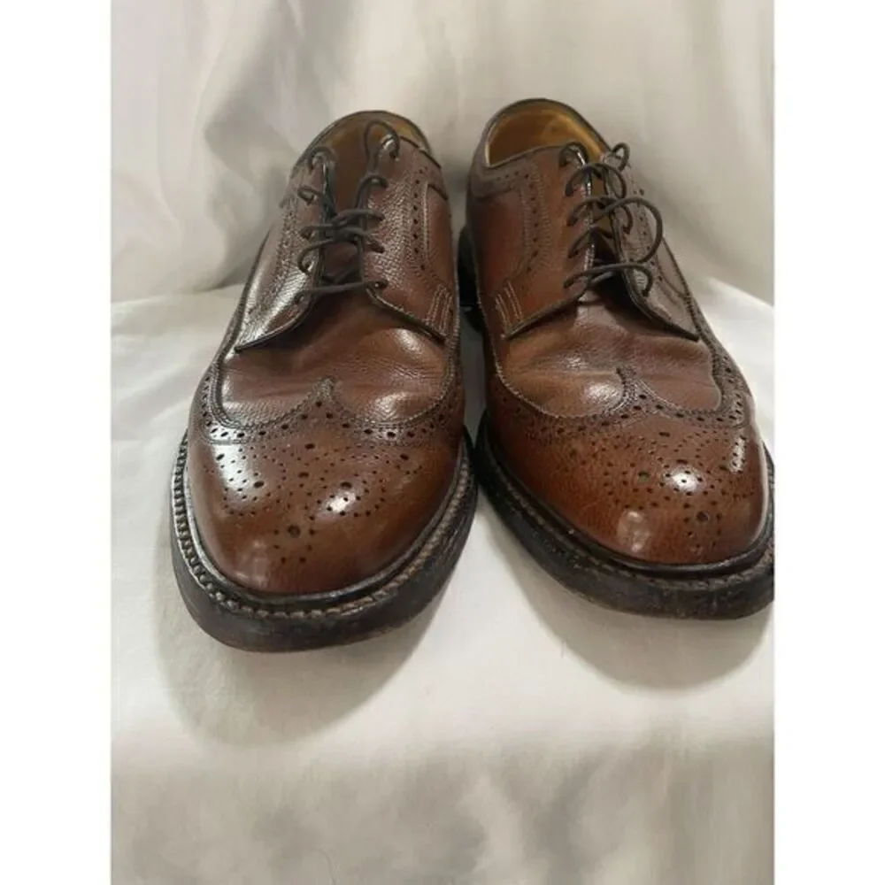 Vintage FLORSHEIM Longwing Shoes‎ 8.5 Whiskey Brown KENMOOR Wingtips Made USA
